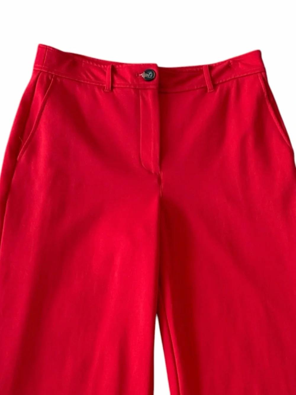 Boden Red Cropped Wide Leg Trousers Pants Size 8P - Picture 4 of 10